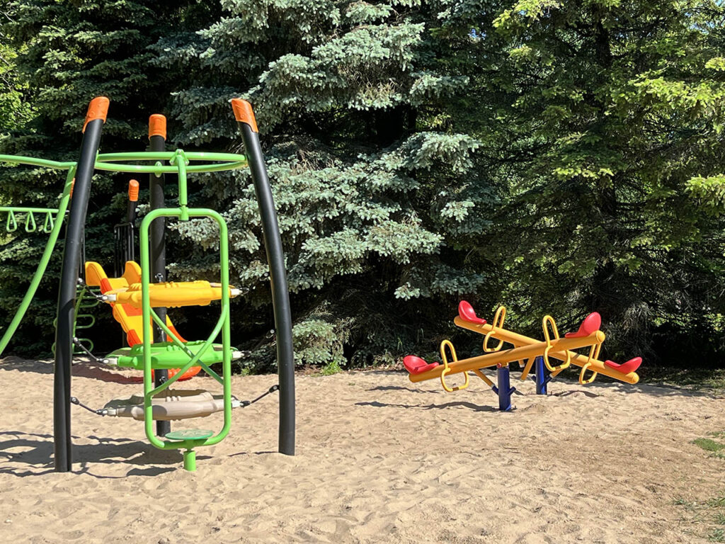 Playground with climbers and teeter totter