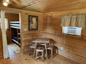Basic cabin dining area